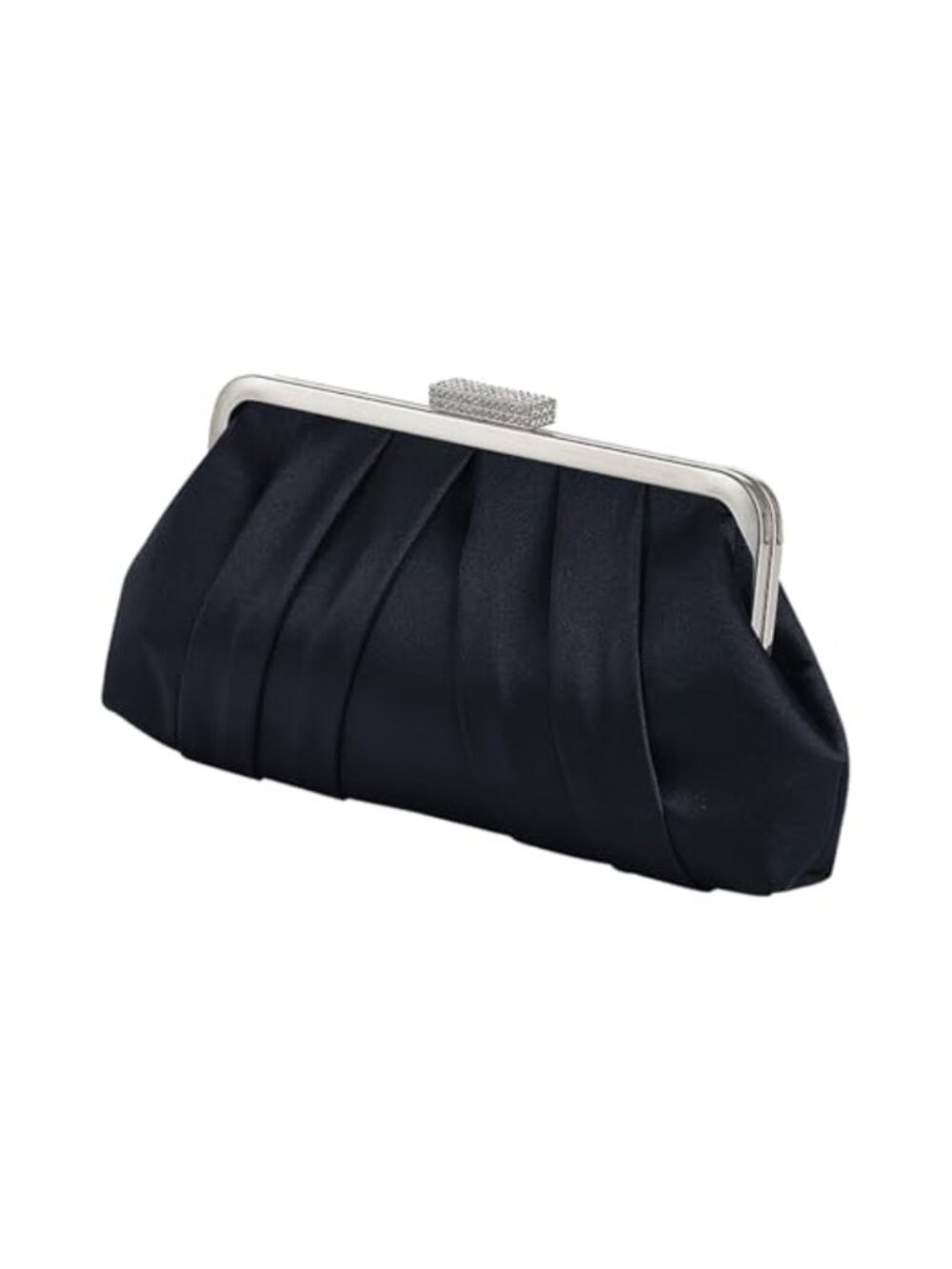 JAMBHALA Seashell Satin Pleated Evening Clutch Pearl Chain